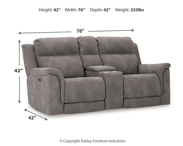 Next-Gen DuraPella Power Reclining Loveseat with Console - Ideal Furniture (Fresno,CA) 