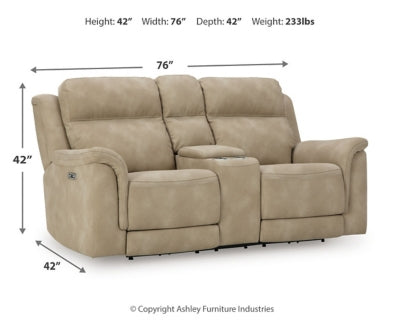 Next-Gen DuraPella Power Reclining Loveseat with Console - Ideal Furniture (Fresno,CA) 