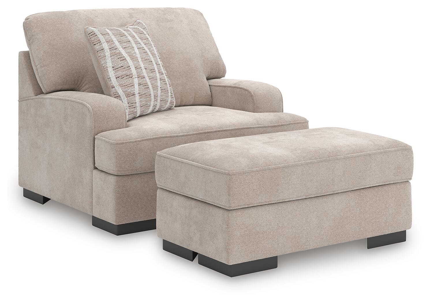 High Profile Chair & Ottoman Living Room Set - Ideal Furniture (Fresno,CA) 