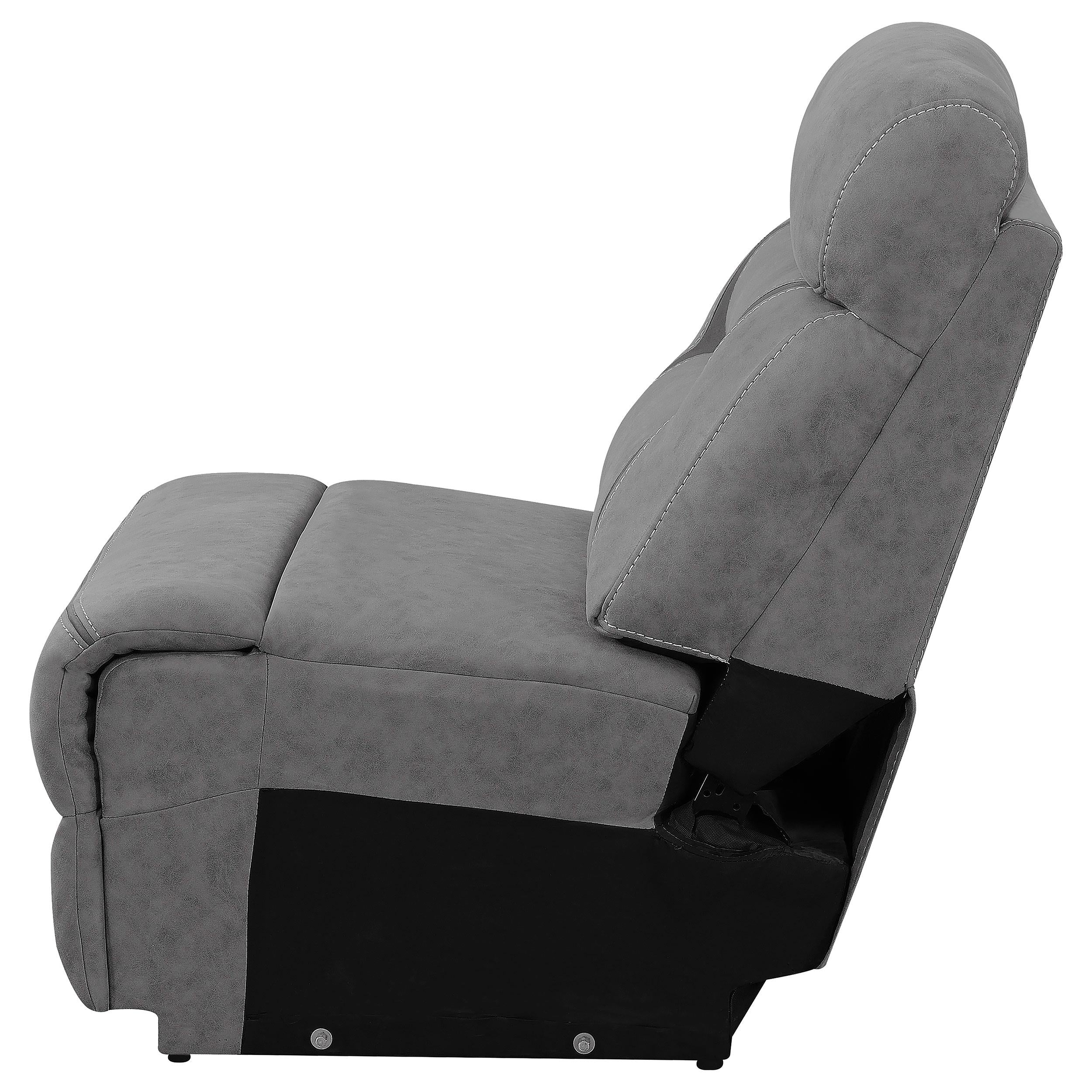 Higgins Upholstered Armless Chair Grey - Ideal Furniture (Fresno,CA) 