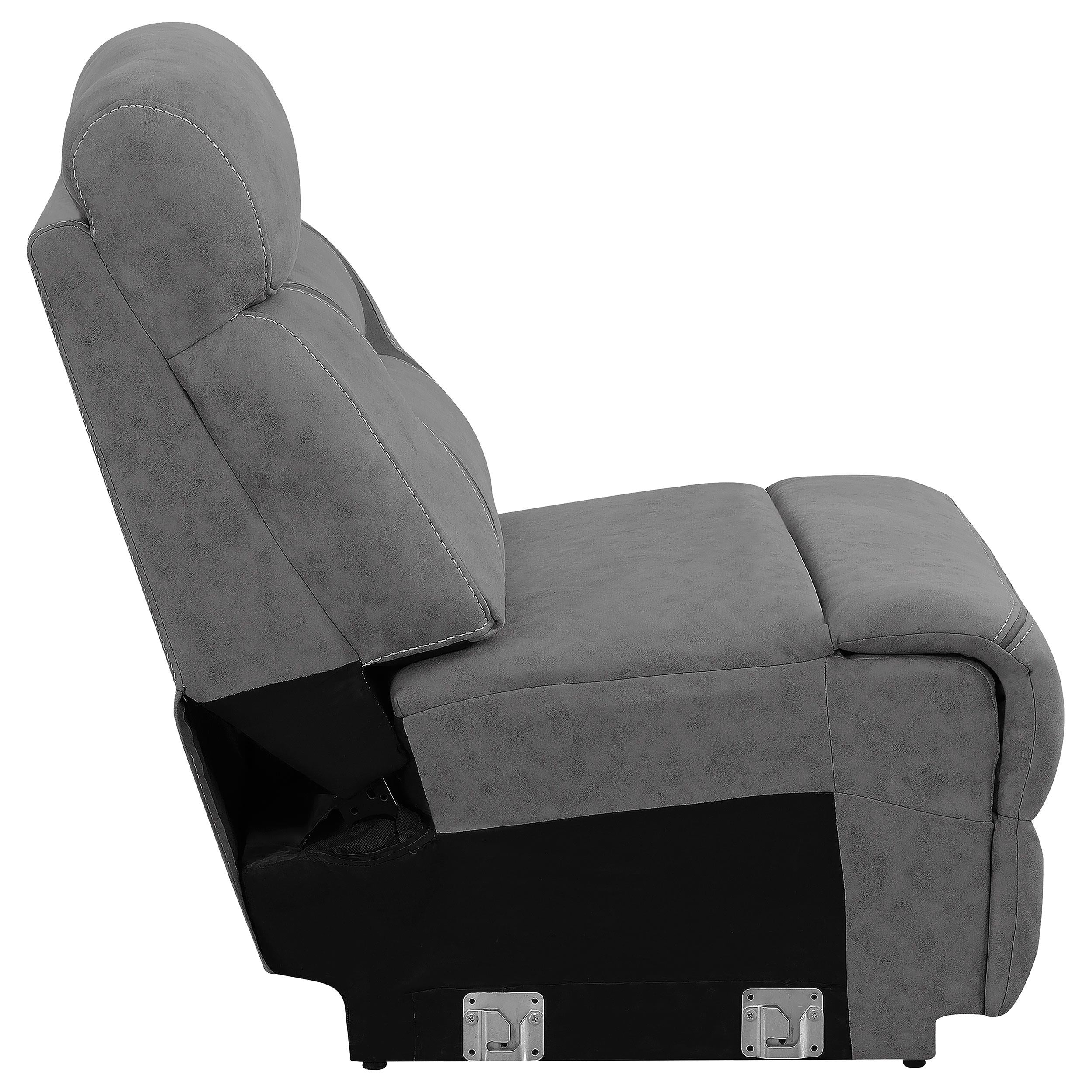 Higgins Upholstered Armless Chair Grey - Ideal Furniture (Fresno,CA) 
