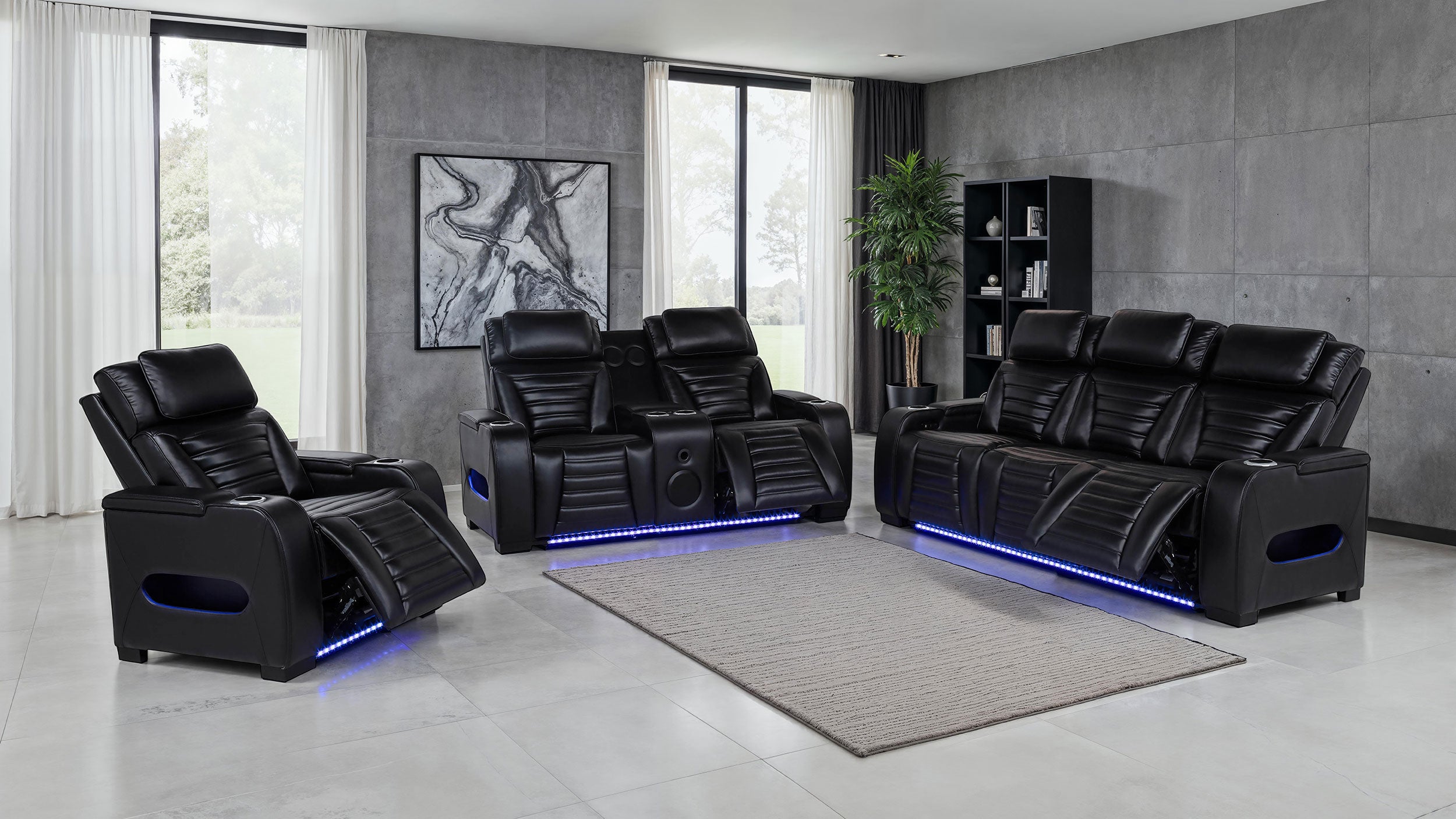 Zuma Dual Power Reclining Sofa Set - Ideal Furniture (Fresno,CA) 