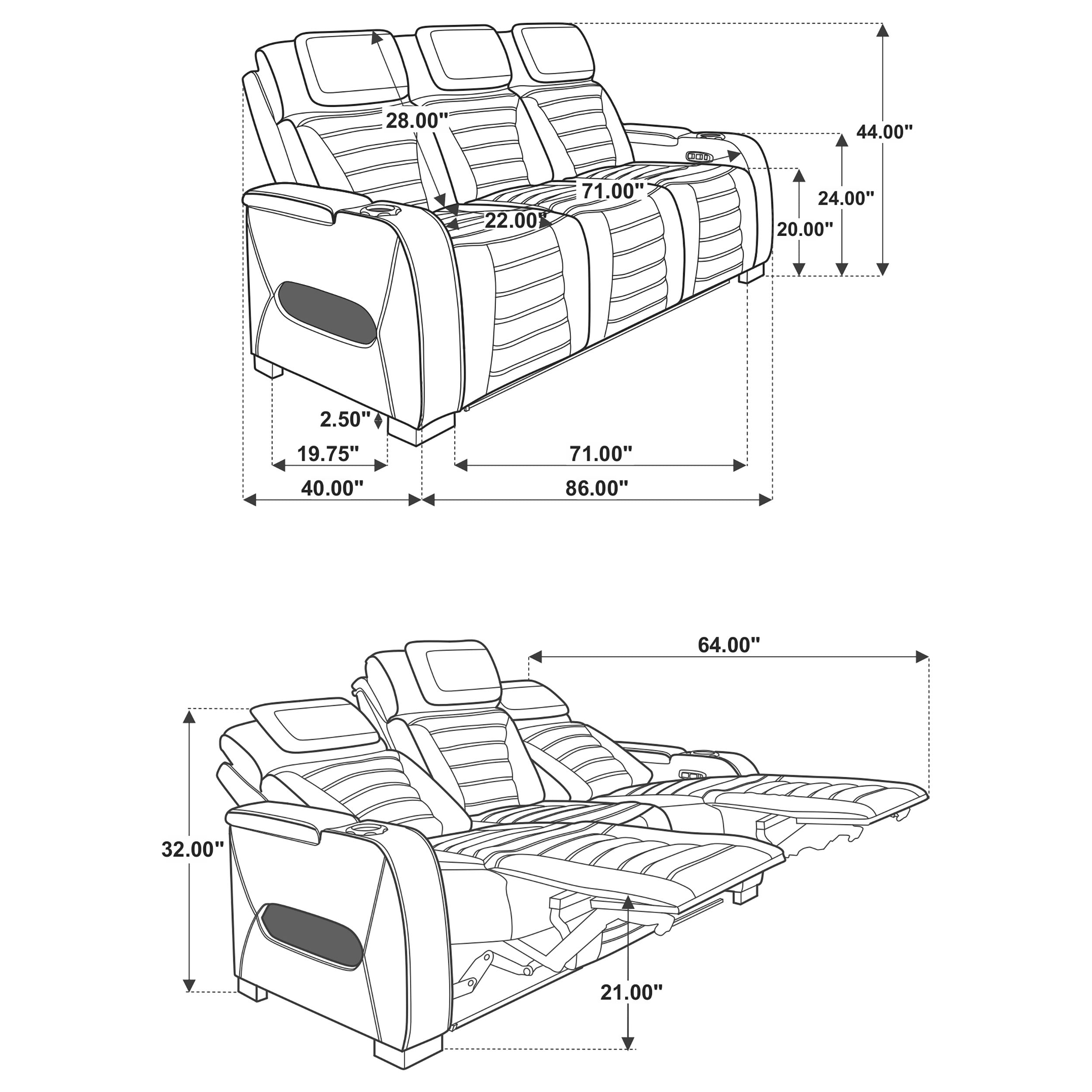 Zuma Dual Power Reclining Sofa Set - Ideal Furniture (Fresno,CA) 