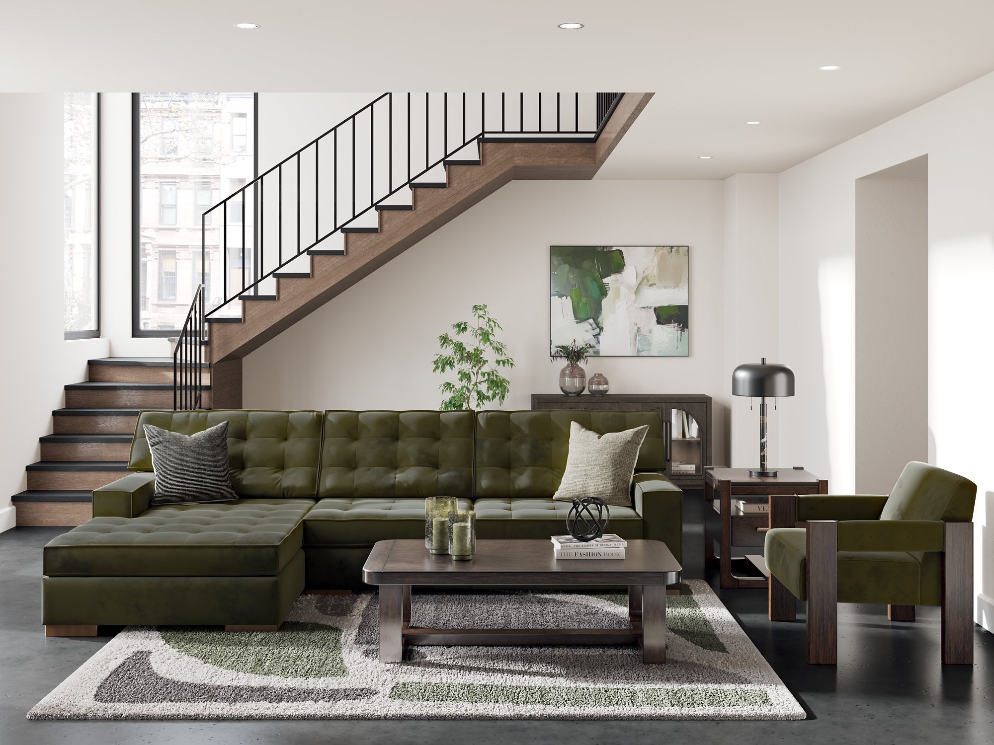 Caspian-Town Sectional with Chaise - Ideal Furniture (Fresno,CA) 