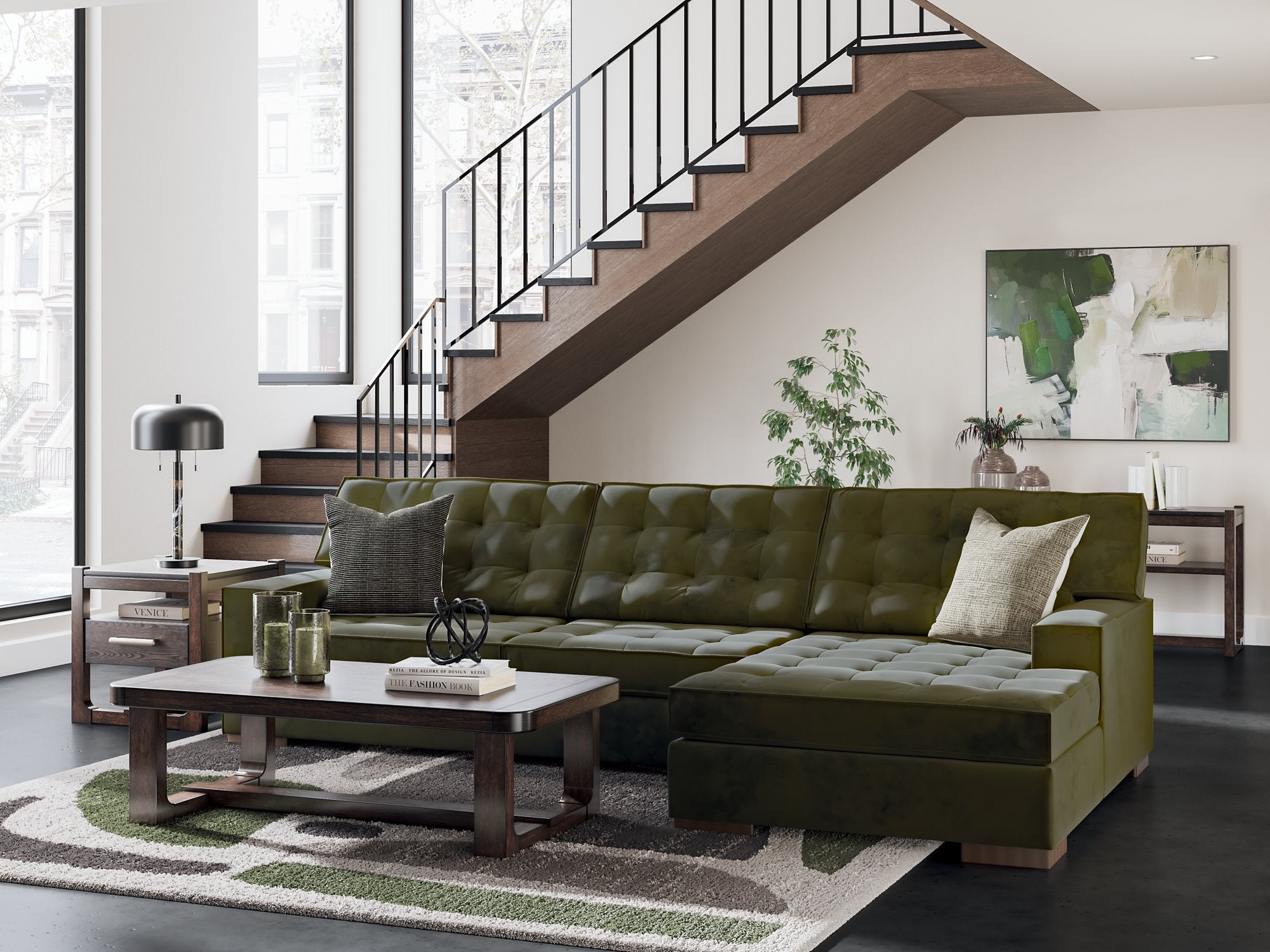 Caspian-Town Sectional with Chaise - Ideal Furniture (Fresno,CA) 