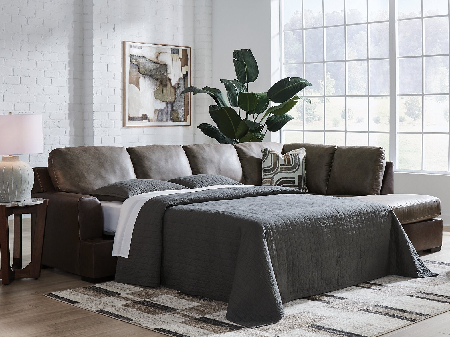 Castille Way Sleeper Sectional with Chaise - Ideal Furniture (Fresno,CA) 