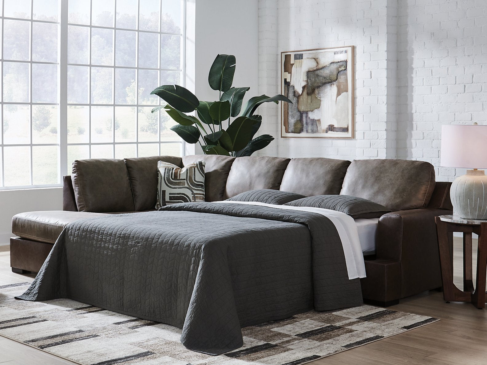 Castille Way Sleeper Sectional with Chaise - Ideal Furniture (Fresno,CA) 