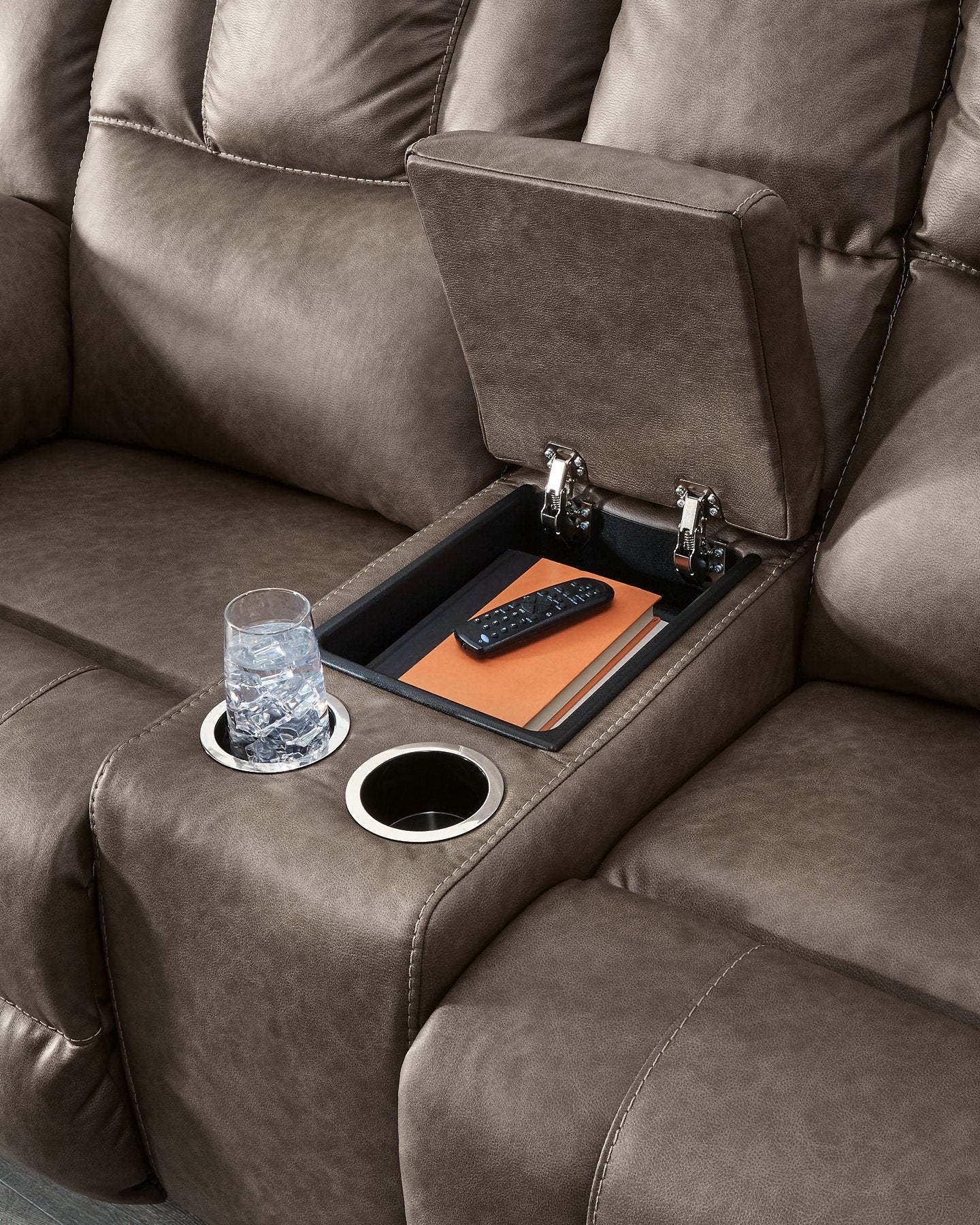 Lowilla Reclining Loveseat with Console - Ideal Furniture (Fresno,CA) 