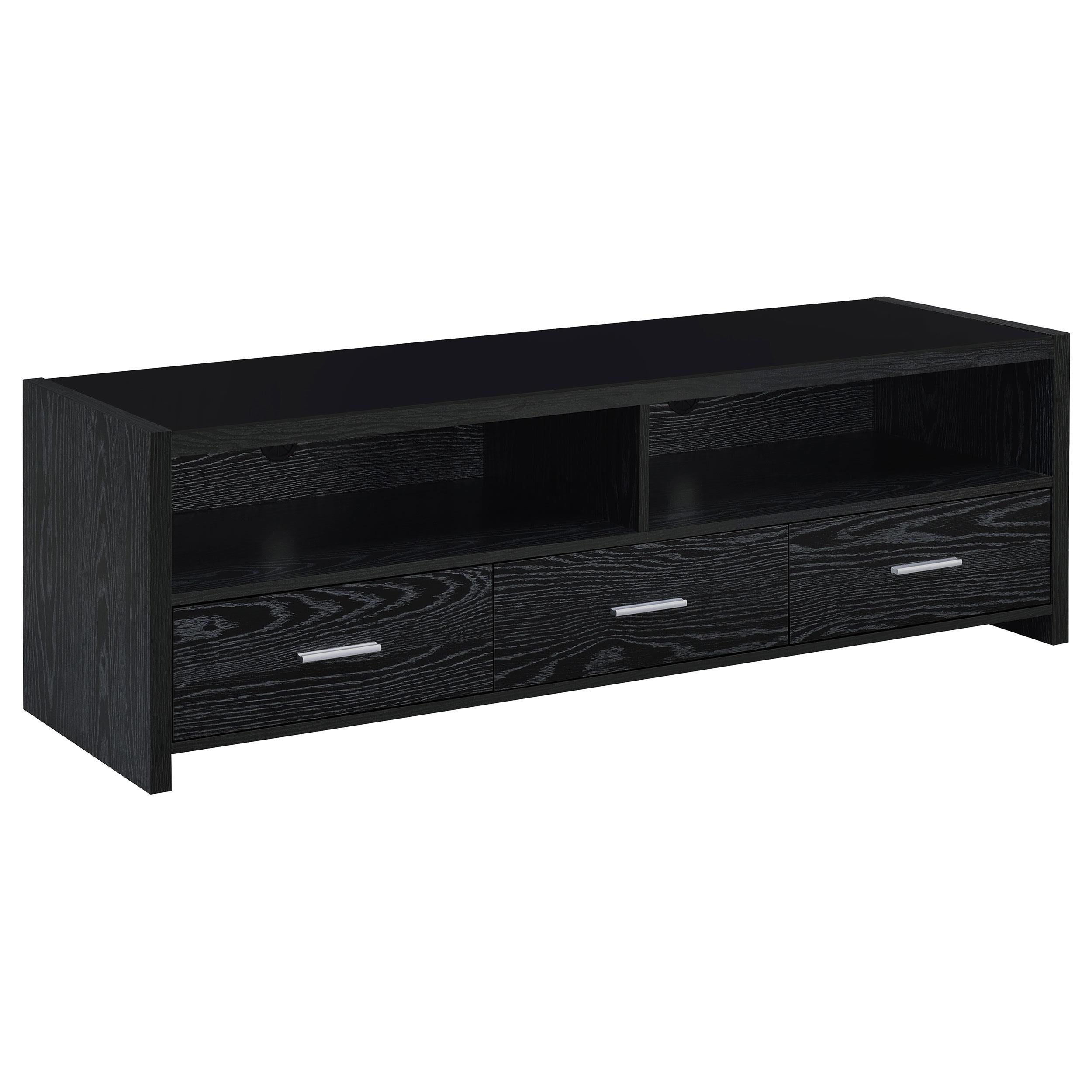 Alton 62" 3-drawer TV Console Black Oak image