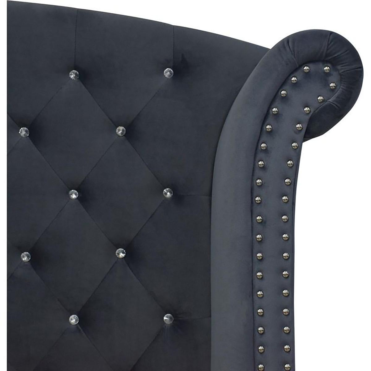 Crown Mark Furniture Lucinda Queen Upholstered Panel Bed in Gray B9260-Q - Ideal Furniture (Fresno,CA) 