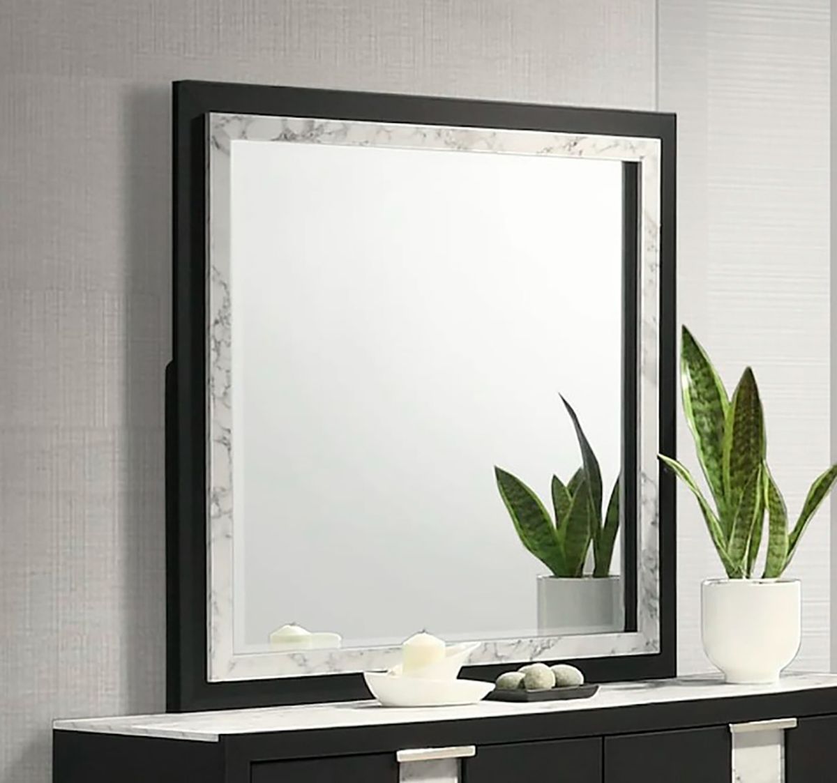 Crown Mark Furniture Rangley Dresser Mirror in Black - Ideal Furniture (Fresno,CA) 