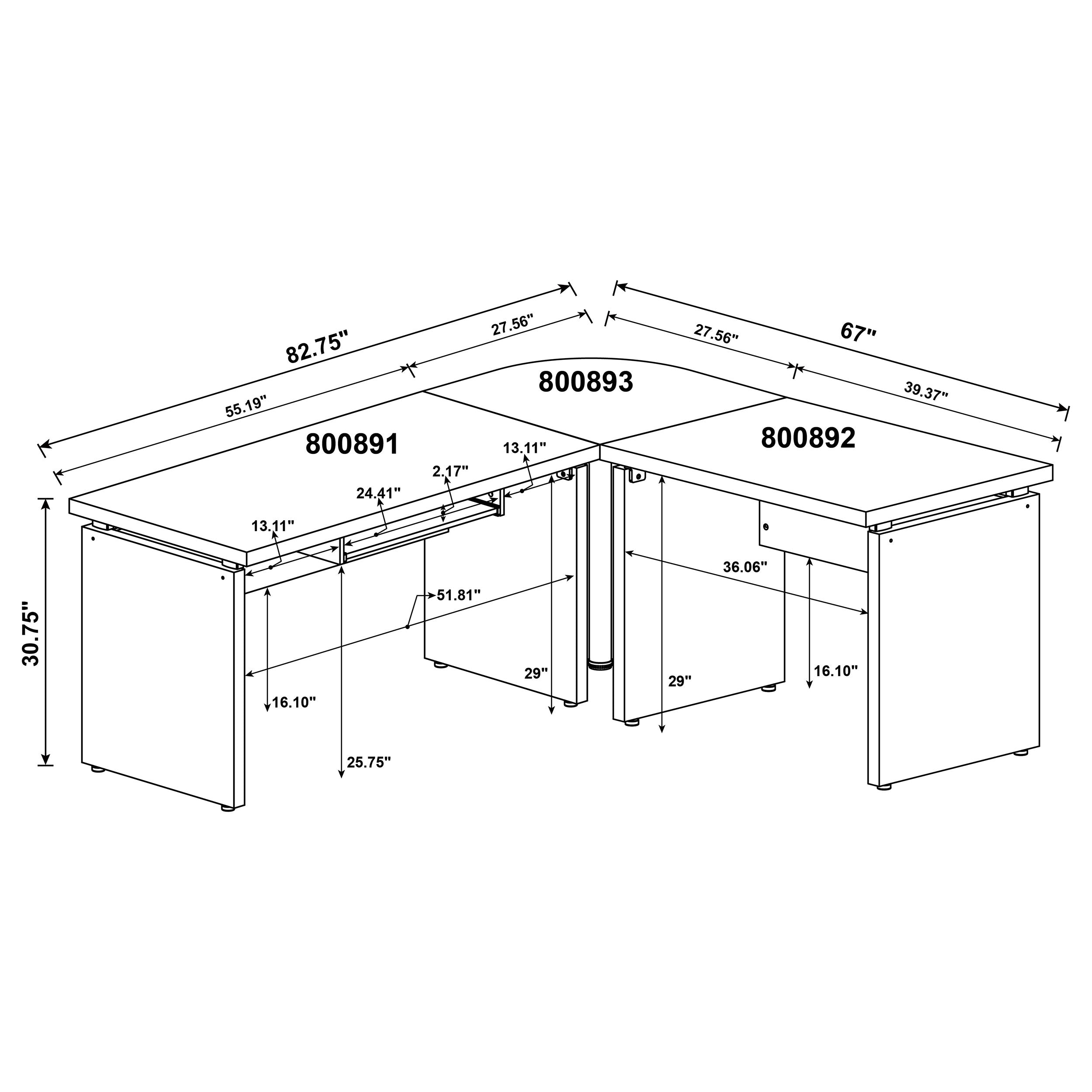 Skylar L-Shape Desks - Ideal Furniture (Fresno,CA) 