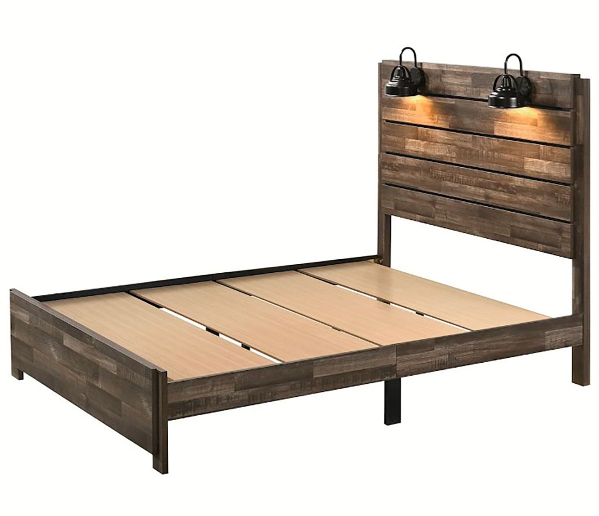 Crown Mark Furniture Carter Queen Platform Bed in Brown - Ideal Furniture (Fresno,CA) 