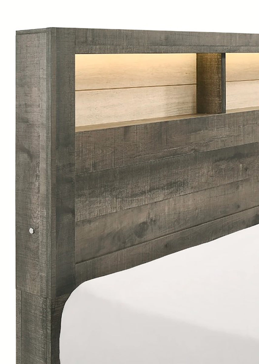 Crown Mark Furniture Rhett King Platform Bed in Gray - Ideal Furniture (Fresno,CA) 