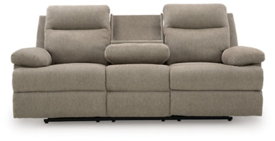 Side-Swipe Reclining Sofa with Drop Down Table - Ideal Furniture (Fresno,CA) 