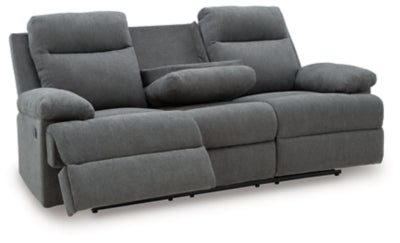 Side-Swipe Reclining Sofa with Drop Down Table - Ideal Furniture (Fresno,CA) 
