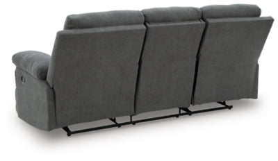 Side-Swipe Reclining Sofa with Drop Down Table - Ideal Furniture (Fresno,CA) 