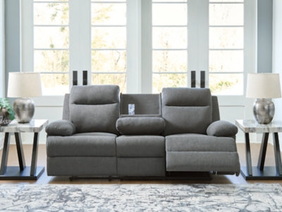 Side-Swipe Reclining Sofa with Drop Down Table - Ideal Furniture (Fresno,CA) 