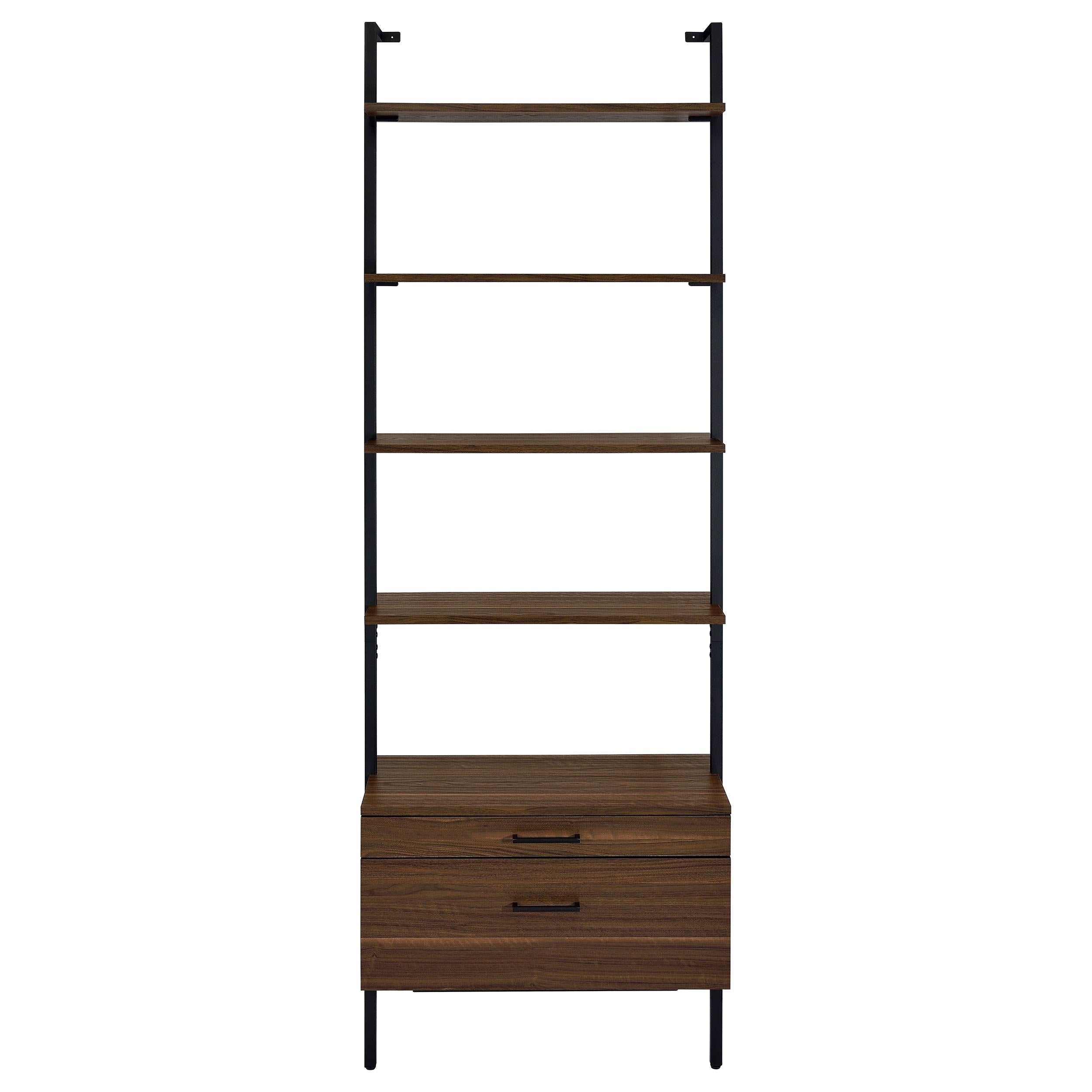 Owens 96-inch 4-shelf Storage Wall Bookshelf Walnut - Ideal Furniture (Fresno,CA) 