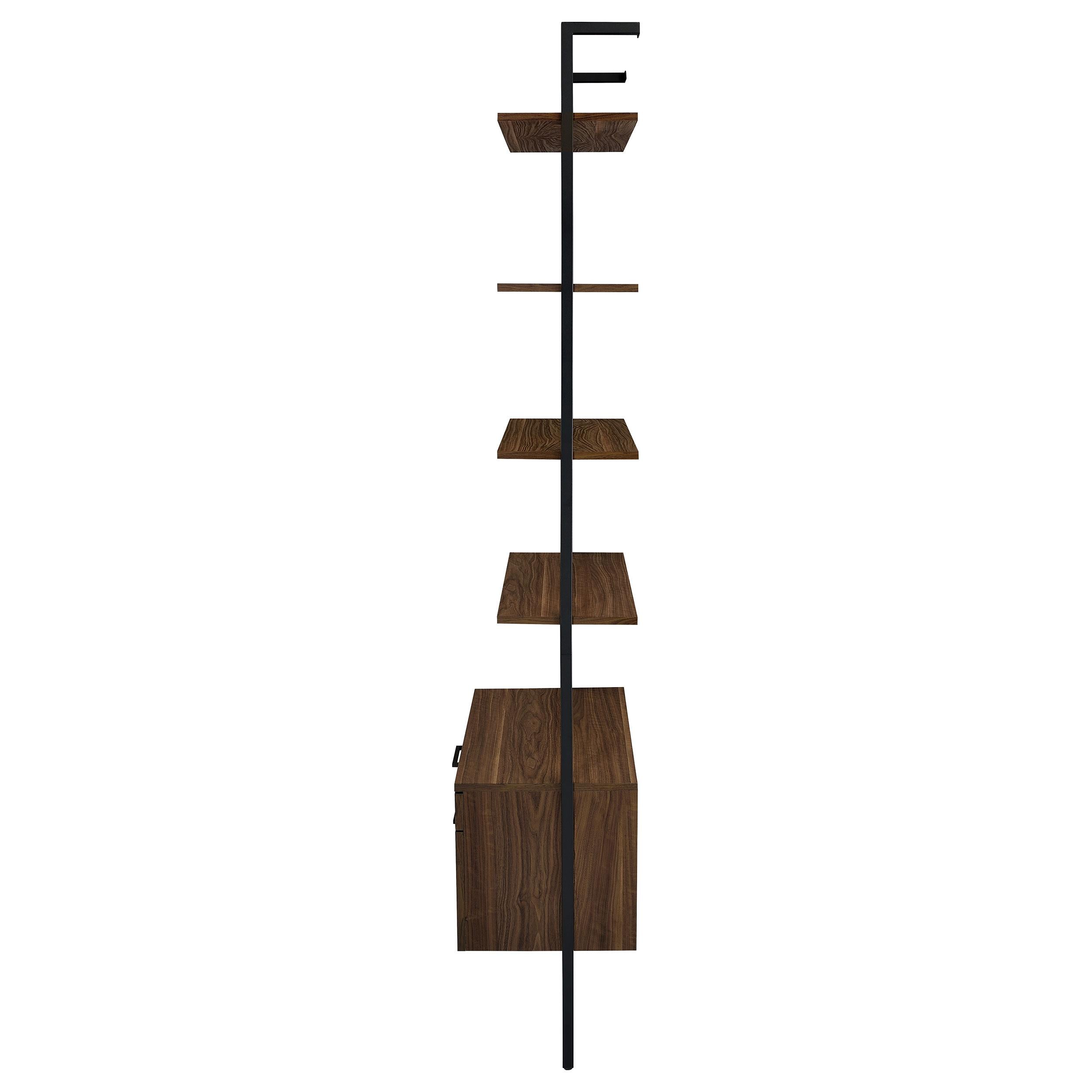 Owens 96-inch 4-shelf Storage Wall Bookshelf Walnut - Ideal Furniture (Fresno,CA) 