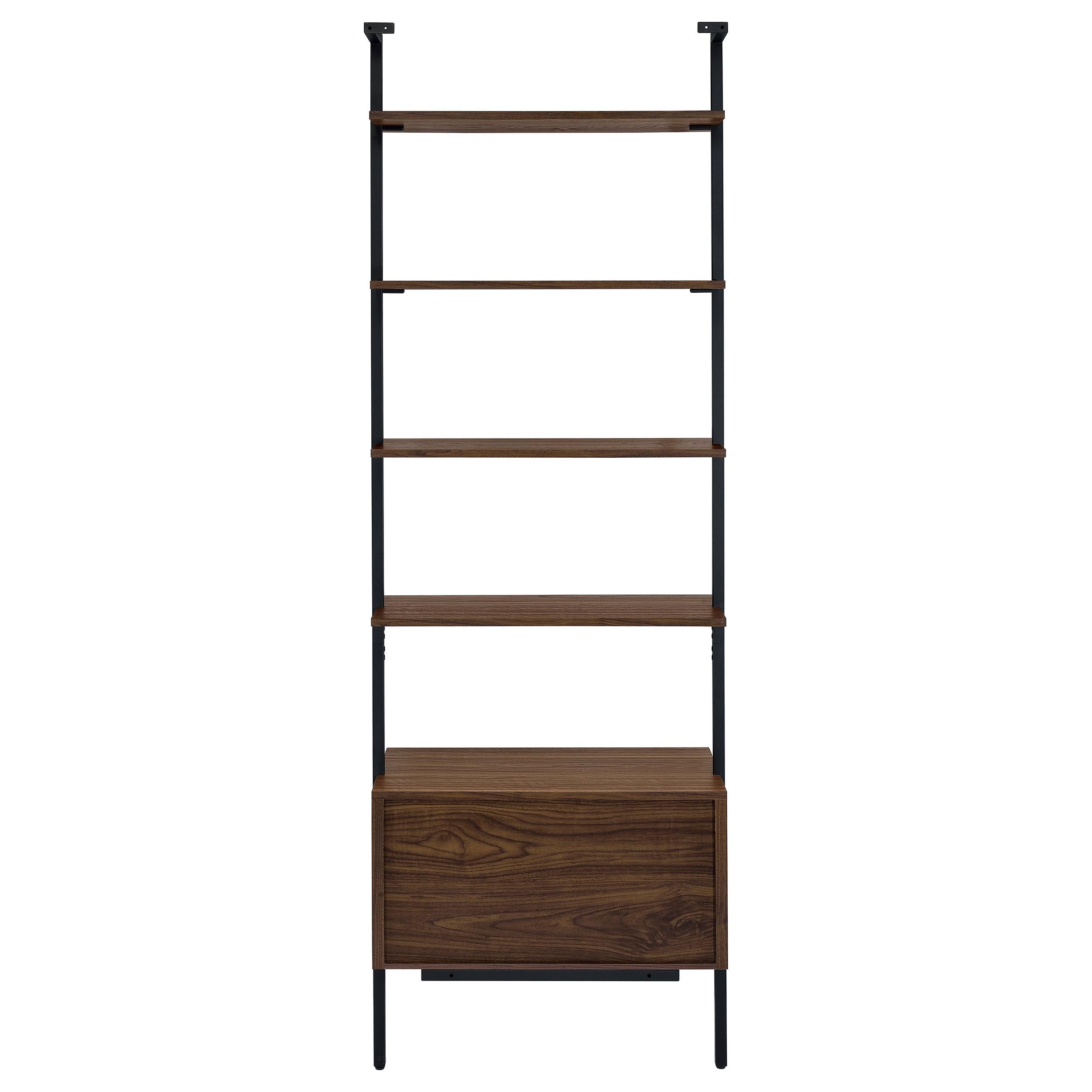 Owens 96-inch 4-shelf Storage Wall Bookshelf Walnut - Ideal Furniture (Fresno,CA) 