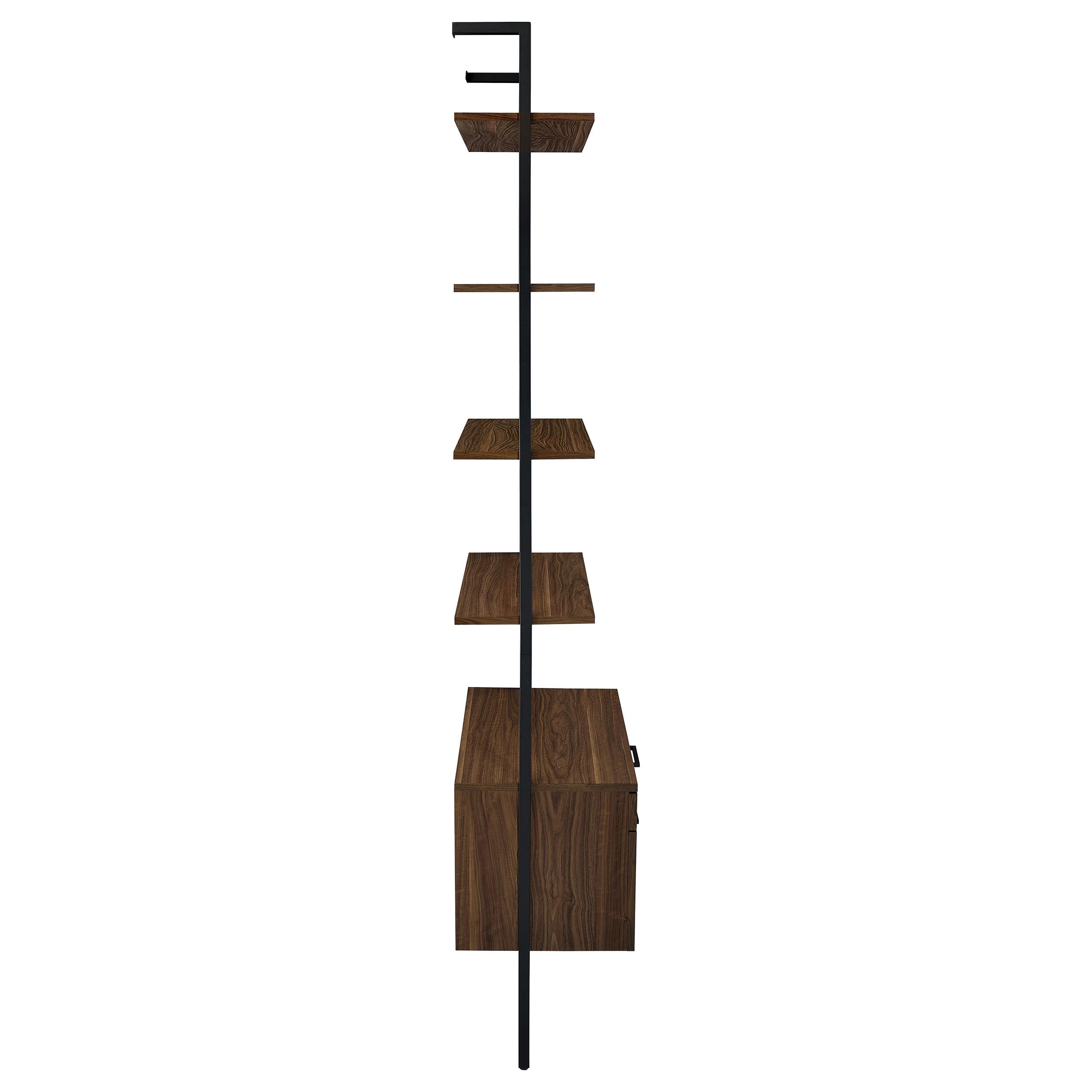 Owens 96-inch 4-shelf Storage Wall Bookshelf Walnut - Ideal Furniture (Fresno,CA) 