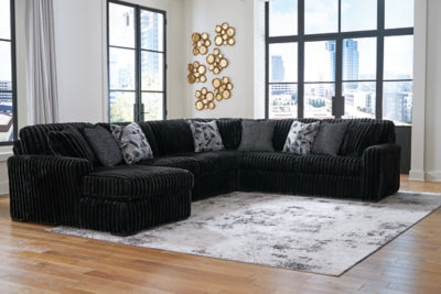 Midnight-Madness Sectional with Chaise - Ideal Furniture (Fresno,CA) 