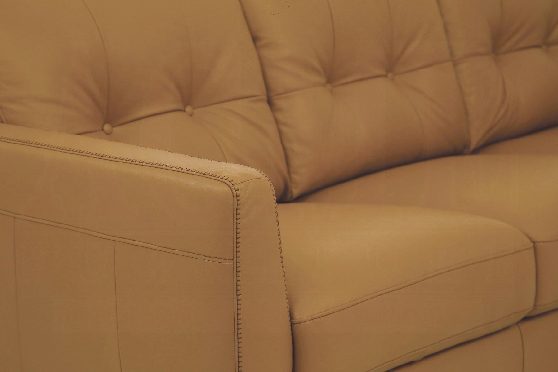 Radwan Camel Leather Sofa - Ideal Furniture (Fresno,CA) 