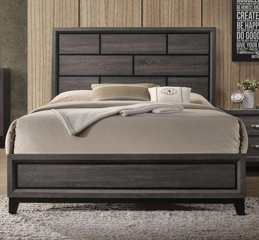 Acme Furniture Valdemar Queen Panel Bed in Weathered Gray 27050Q - Ideal Furniture (Fresno,CA) 