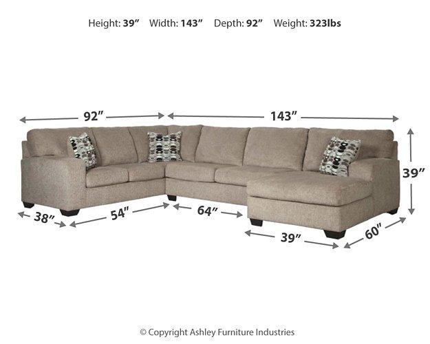 Ballinasloe 3-Piece Sectional with Chaise - Ideal Furniture (Fresno,CA) 