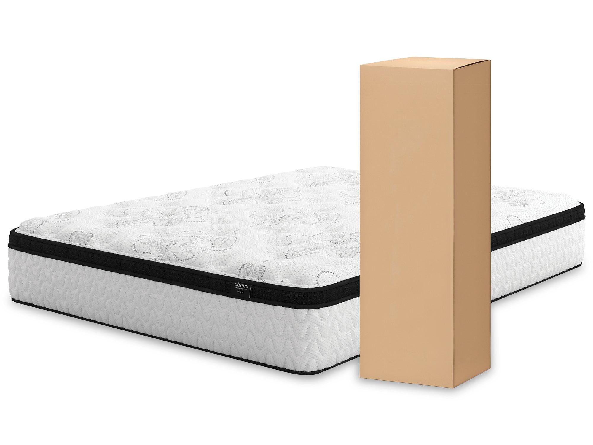 Chime 12 Inch Hybrid 2-Piece Mattress Set - Ideal Furniture (Fresno,CA) 