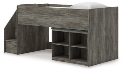 Frandern Loft Bed with Bookcase Storage - Ideal Furniture (Fresno,CA) 