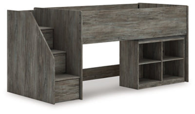Frandern Loft Bed with Bookcase Storage - Ideal Furniture (Fresno,CA) 