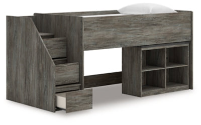 Frandern Loft Bed with Bookcase Storage - Ideal Furniture (Fresno,CA) 