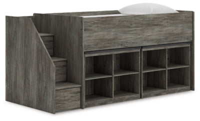 Frandern Loft Bed with Bookcase Storage - Ideal Furniture (Fresno,CA) 