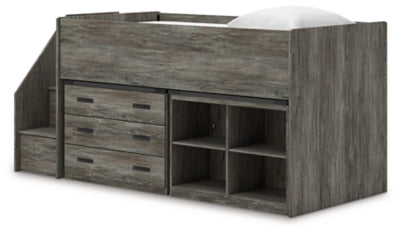 Frandern Loft Bed with Bookcase and Drawer Storage - Ideal Furniture (Fresno,CA) 