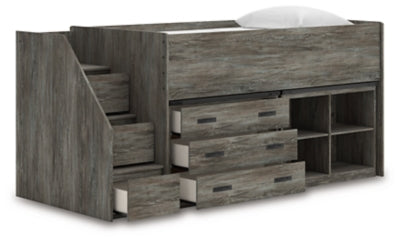 Frandern Loft Bed with Bookcase and Drawer Storage - Ideal Furniture (Fresno,CA) 