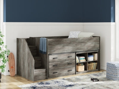 Frandern Loft Bed with Bookcase and Drawer Storage - Ideal Furniture (Fresno,CA) 