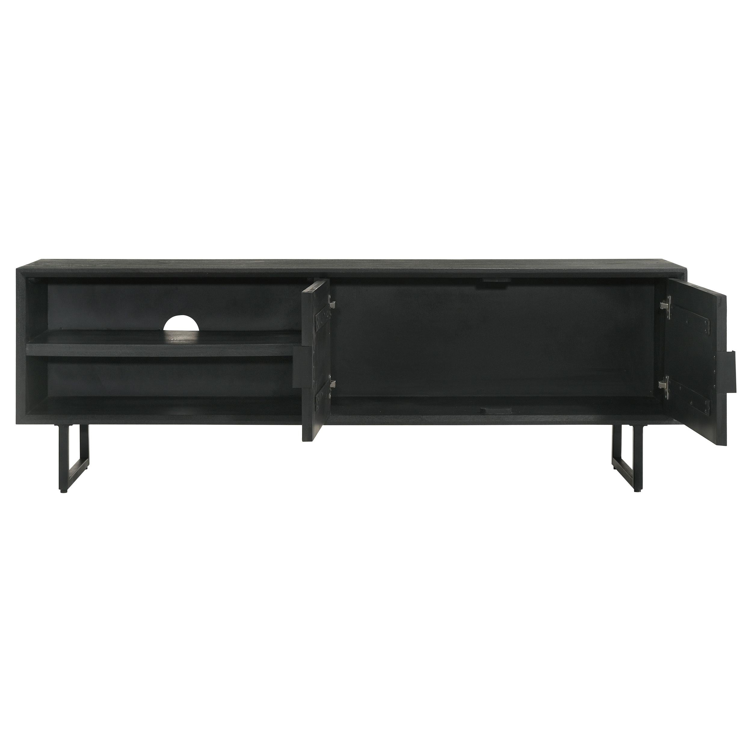 Marsden 2-door Wood 70" TV Stand Charcoal Black - Ideal Furniture (Fresno,CA) 