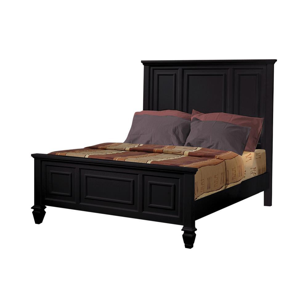 Sandy Beach Eastern King Panel Bed with High Headboard Black - Ideal Furniture (Fresno,CA) 