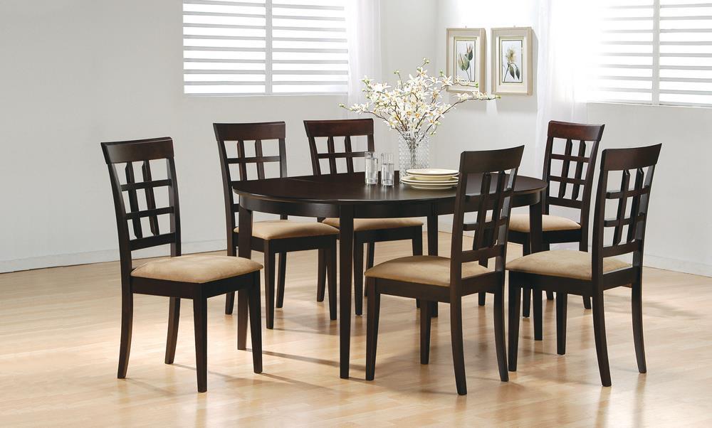 Gabriel Oval Dining Table Cappuccino - Ideal Furniture (Fresno,CA) 