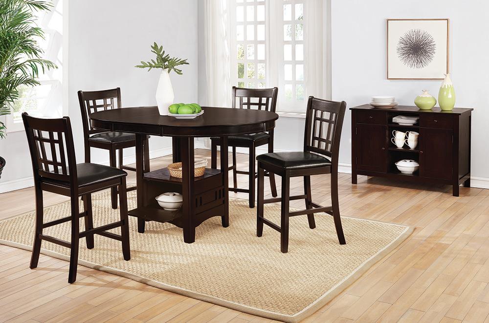 Lavon Oval Counter Height Table Espresso - Ideal Furniture (Fresno,CA) 