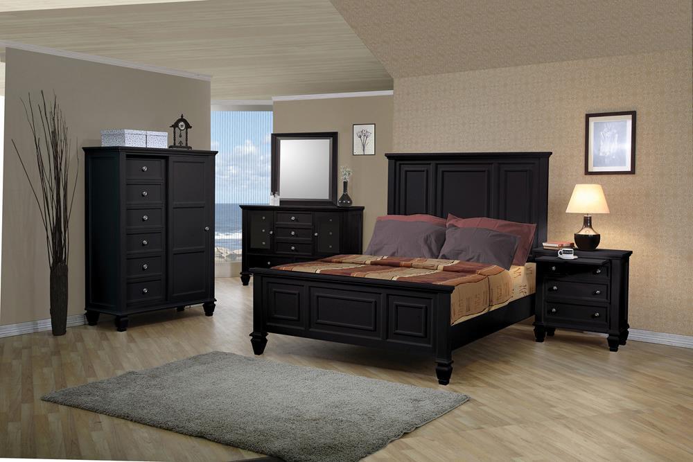 Sandy Beach Door Chest with Concealed Storage Black