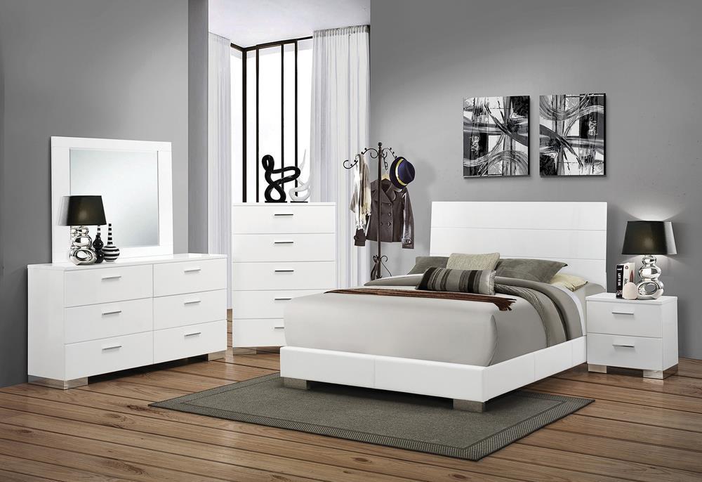 Felicity 2-drawer Nightstand Glossy White - Ideal Furniture (Fresno,CA) 