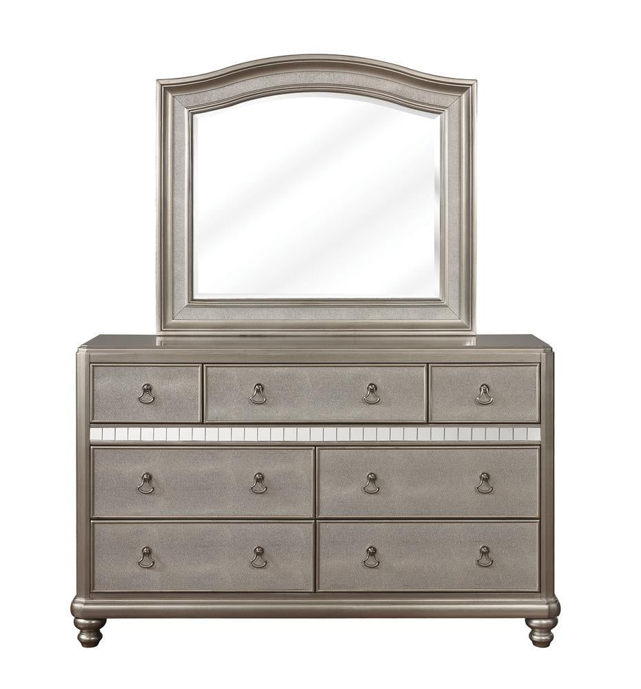 Bling Game Arched Dresser Mirror Metallic Platinum