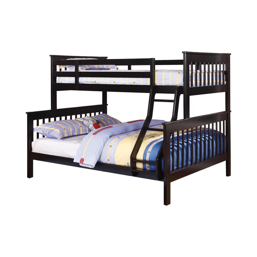 Chapman Full Over Full & Twin Over Full Bunk Bed Black & White - Ideal Furniture (Fresno,CA) 