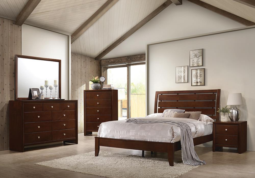Serenity Queen Panel Bed Rich Merlot - Ideal Furniture (Fresno,CA) 