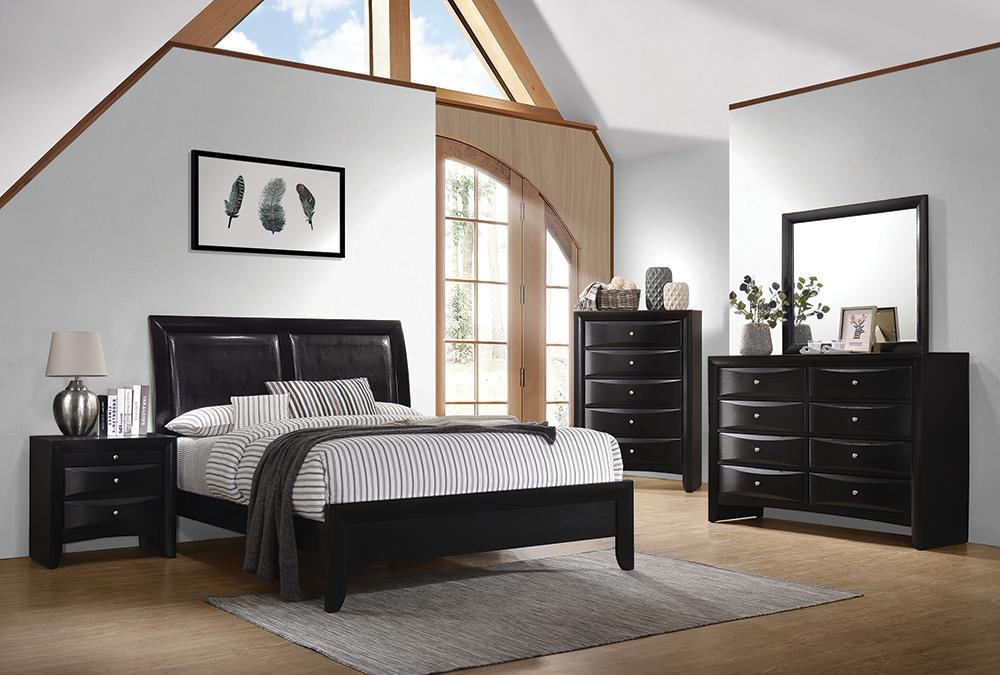 Briana Eastern King Upholstered Panel Bed Black - Ideal Furniture (Fresno,CA) 