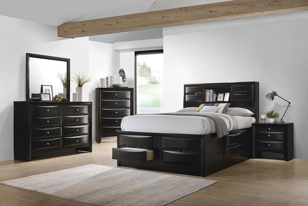 Briana Queen Platform Storage Bed Black - Ideal Furniture (Fresno,CA) 
