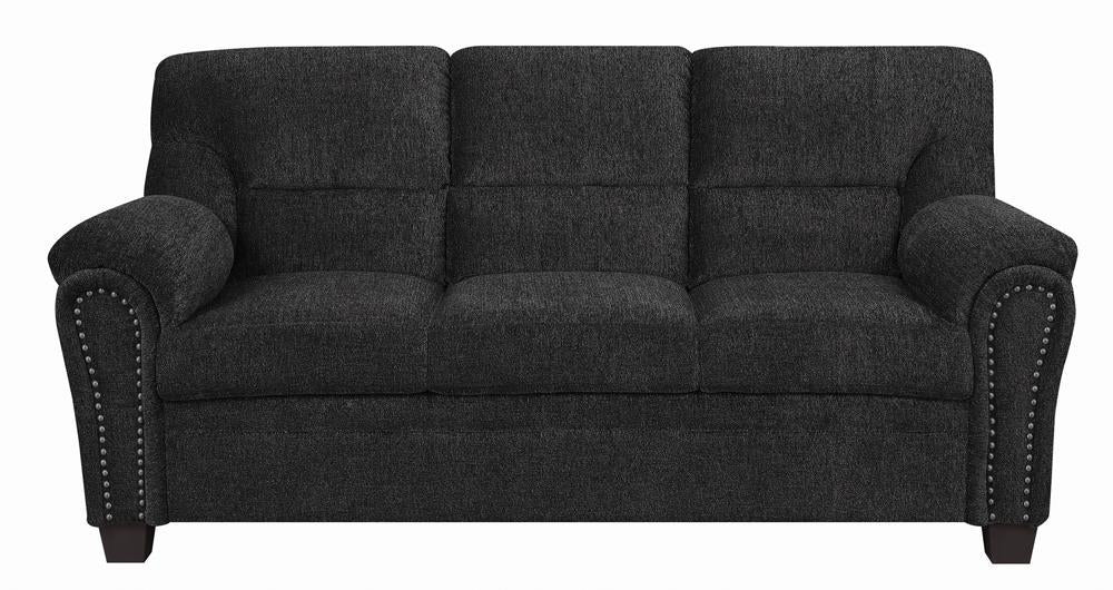 Clementine Upholstered Sofa with Nailhead Trim Grey - Ideal Furniture (Fresno,CA) 